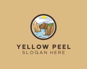 Rustic Mountain River logo design