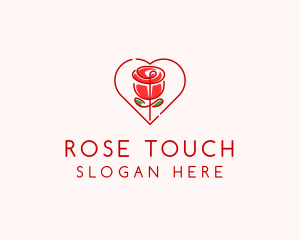 Rose Heart Flower  logo