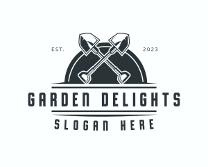 Shovel Gardening Emblem logo design