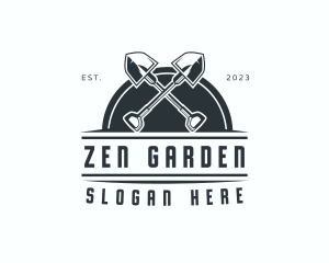 Shovel Gardening Emblem logo design