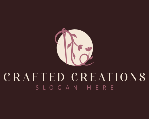 Floral Needle Vine logo design