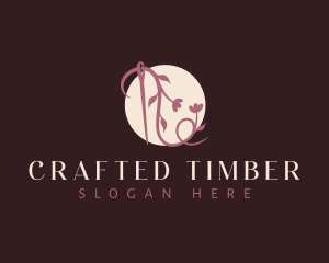 Floral Needle Vine logo design