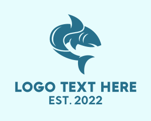 Powerful - Shark Surfing Clan logo design