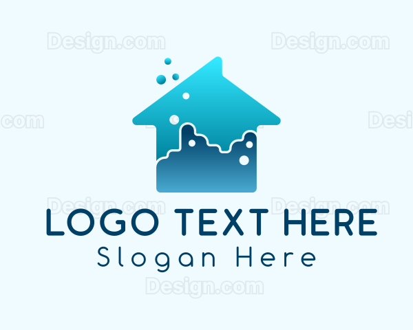 Blue House Cleaning Logo