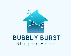 Blue House Cleaning logo design