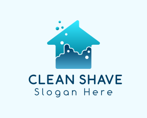 Blue House Cleaning logo design