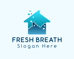 Blue House Cleaning logo design