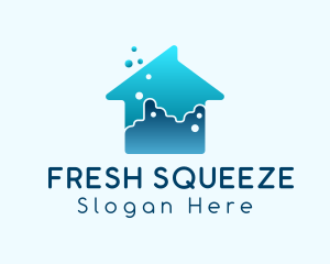 Blue House Cleaning logo design