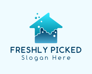 Blue House Cleaning logo design