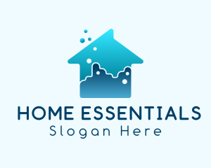 Blue House Cleaning logo design