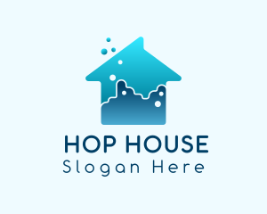 Blue House Cleaning logo design