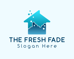 Blue House Cleaning logo design