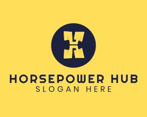 Yellow Letter H logo design