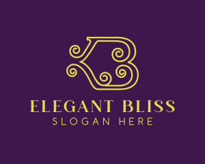 Elegant Curl Letter B logo