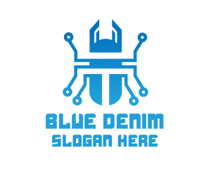 Blue Tech Beetle logo design