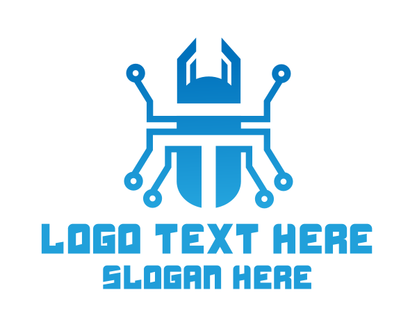 Blue Robot logo example 1