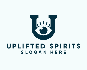 Optical Eye Letter U logo design