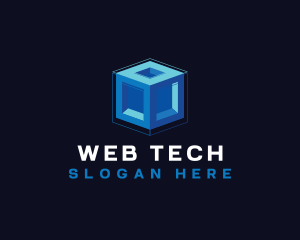 Digital Technology Cube logo design