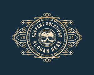 Death Skull Snake logo design