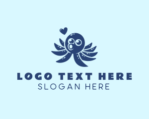 Cute Octopus Heart  logo