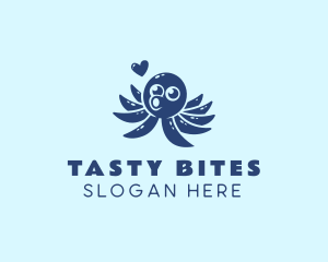 Cute Octopus Heart  logo