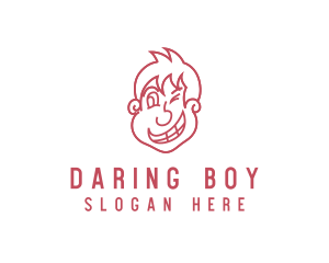 Quirky Boy Character logo