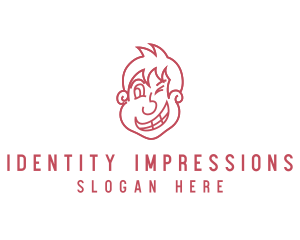 Quirky Boy Character logo