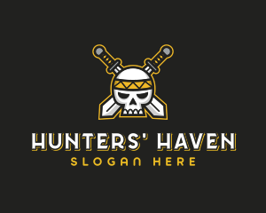 Skull Warrior Hunter logo design