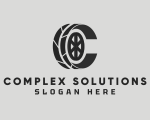 Car Wheel Letter C logo design