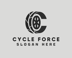 Car Wheel Letter C logo design