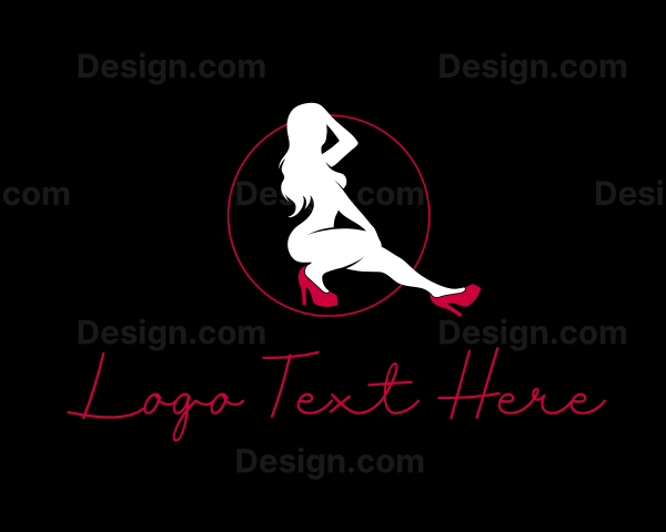 Nude Woman Red Stiletto Logo