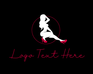 Nude Woman Red Stiletto logo