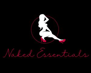 Nude Woman Red Stiletto logo design