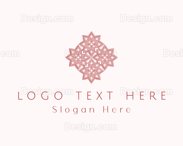 Poinsettia Flower Ornament Logo