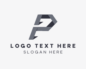 Paper Origami Art Letter P Logo