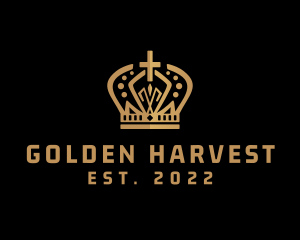 Golden Pope Crown logo design