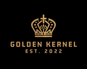 Golden Pope Crown logo design