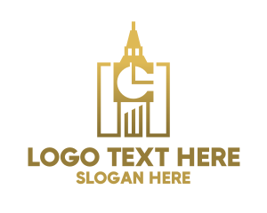 Golden Big Ben Tower logo