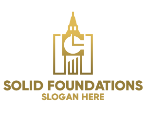 Golden Big Ben Tower logo