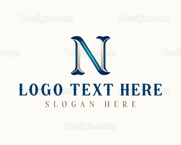 Western Calligraphy Letter N Logo