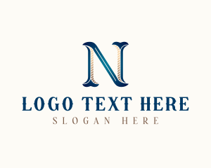 Western Calligraphy Letter N logo