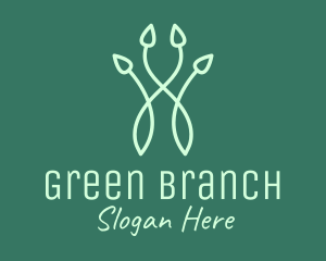 Simple Leaf Branch logo design