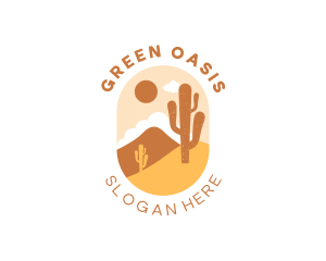 Desert Cactus Landscape logo design
