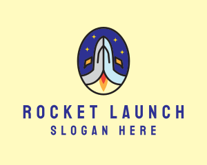 Hand Space Rocket logo design