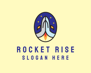 Hand Space Rocket logo design