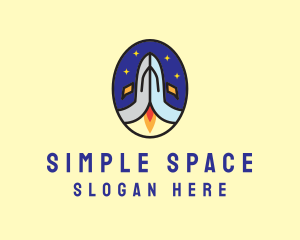 Hand Space Rocket logo design