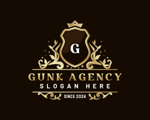 Shield Vine Crown Agency logo design