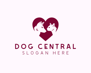 Cat Dog Heart logo design