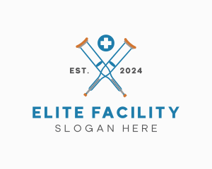 Medical Crutches Equipment logo design