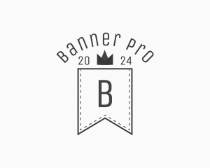 Crown Banner Stitch logo design